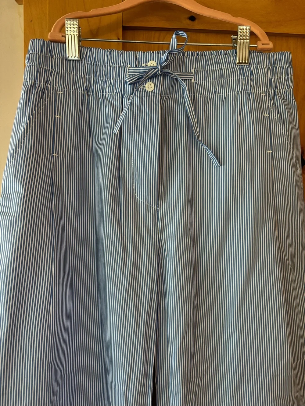 Thakoon Light Blue Striped straight leg trouser